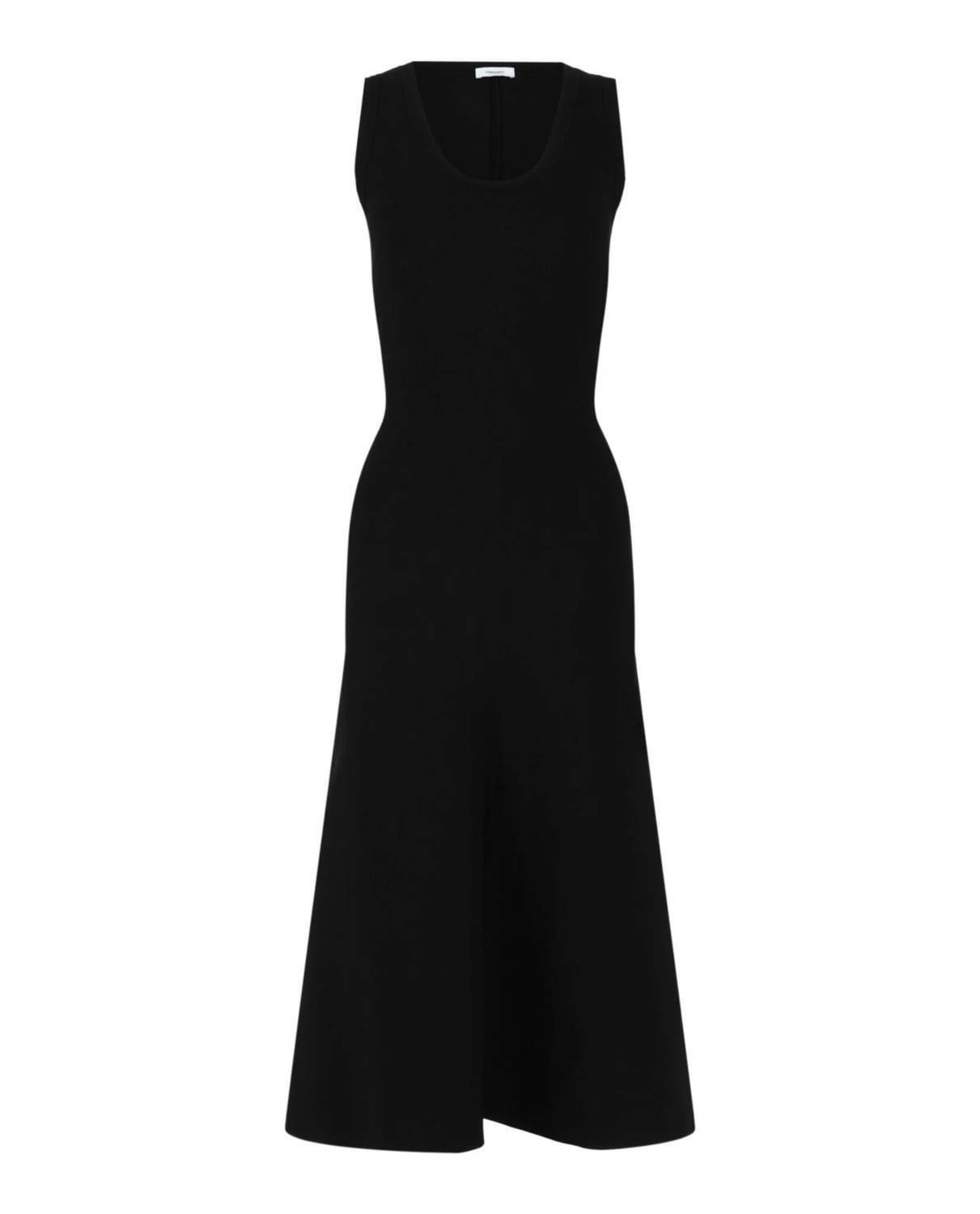 New Salvatore Ferragamo Women's Sleeveless Midi Dress In Black
